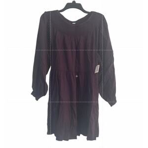 NWT Old Navy Plus Size Purple Dress Tiered Smocking Elastic at Sleeves Size 3X